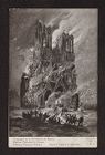 Rheims Cathedral in flames postcard